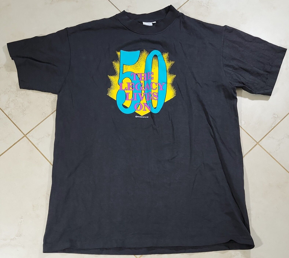 50th Birthday The Legacy Lives On T-shirt Men's XL Black Vintage